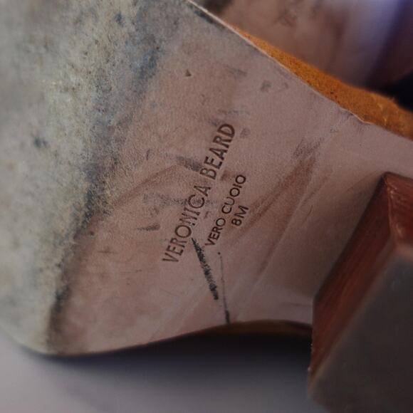 Veronica Beard Boots Womens Size 8 Tan Suede Ankle Cone Heel Pointed Toe - Picture 6 of 12